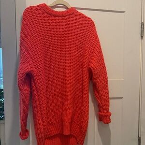 TNA medium bright pink cozy knit sweater